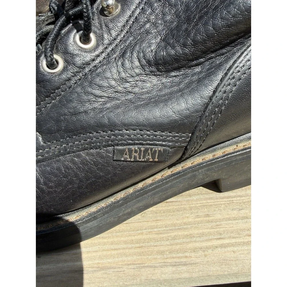 Ariat Womens Boots Size 8b Black Leather Lace Up ATS Sole Style 31001 Kiltie - Picture 7 of 9